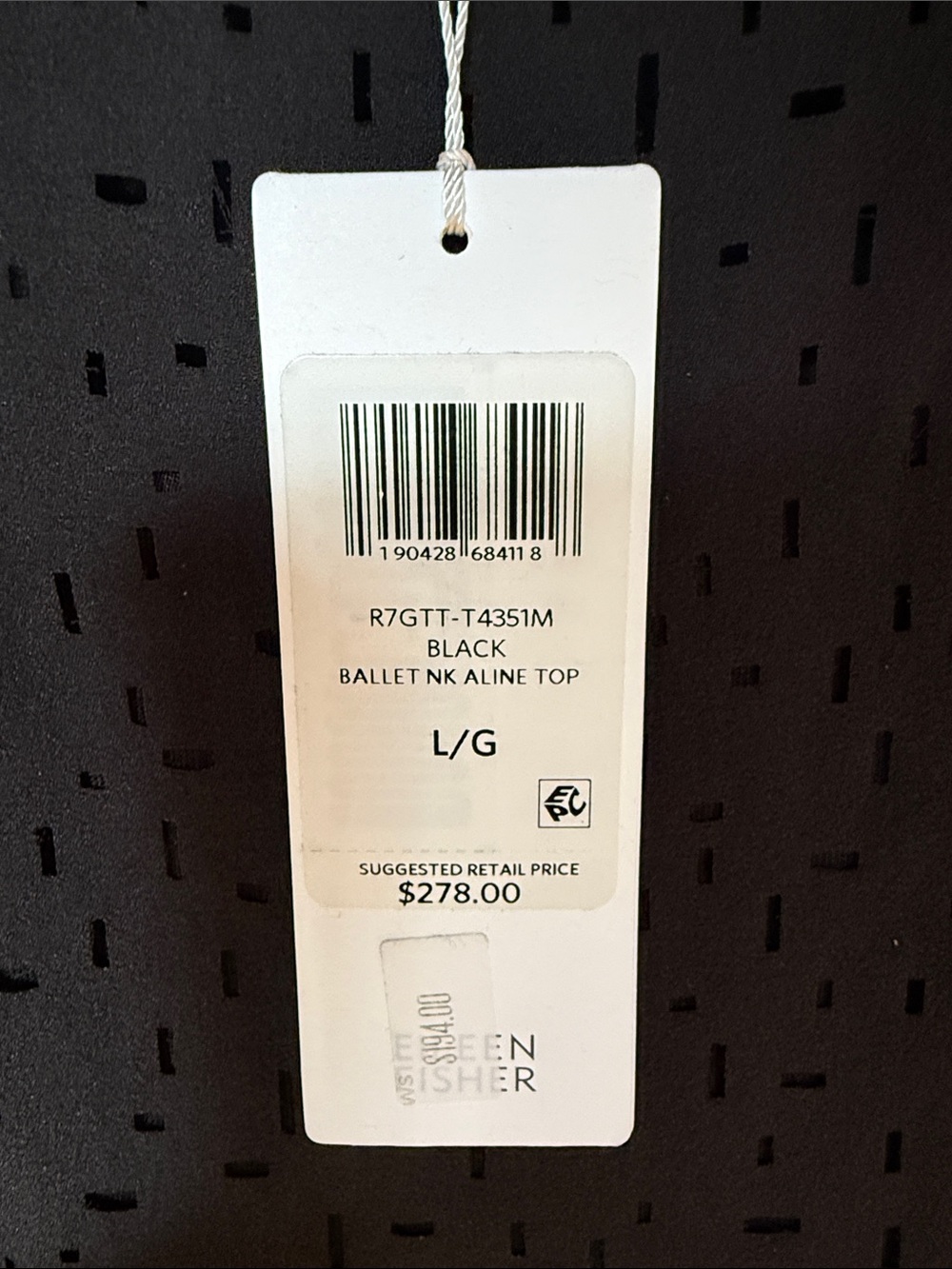 Eileen Fisher Black Silk Confetti Laser Short Sleeve Tunic - Picture 5 of 7